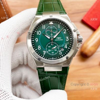 New! Copy IWC Ingenieur Quartz Chronograph Watch 42mm Green Dial